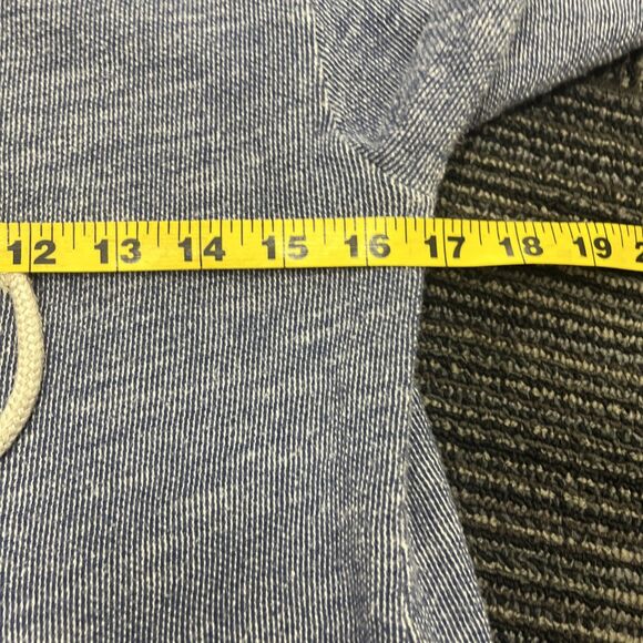 ZARA Man Men’s Light Blue Hoodie Double Knit Fill Zipper Distressed Size Small - Picture 6 of 9